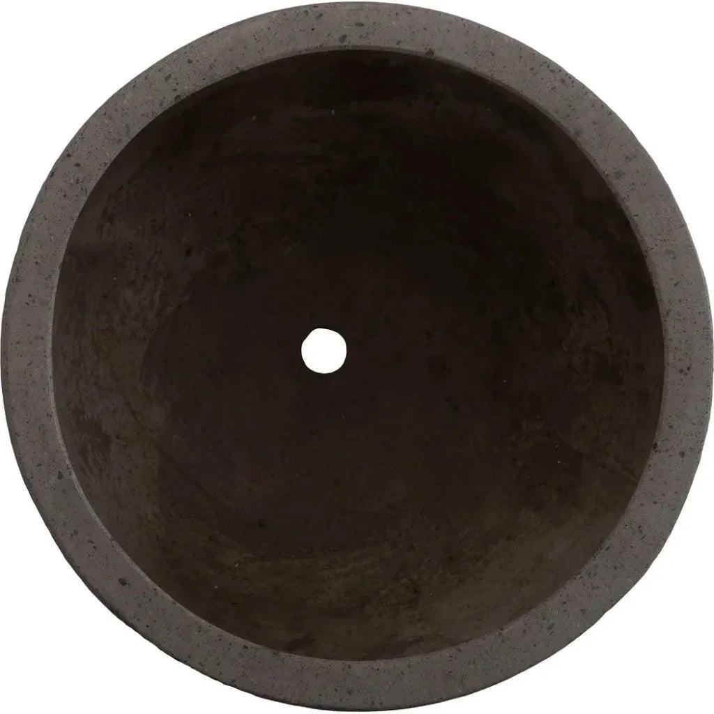 Low Opus Gray Terrazzo Round Planter