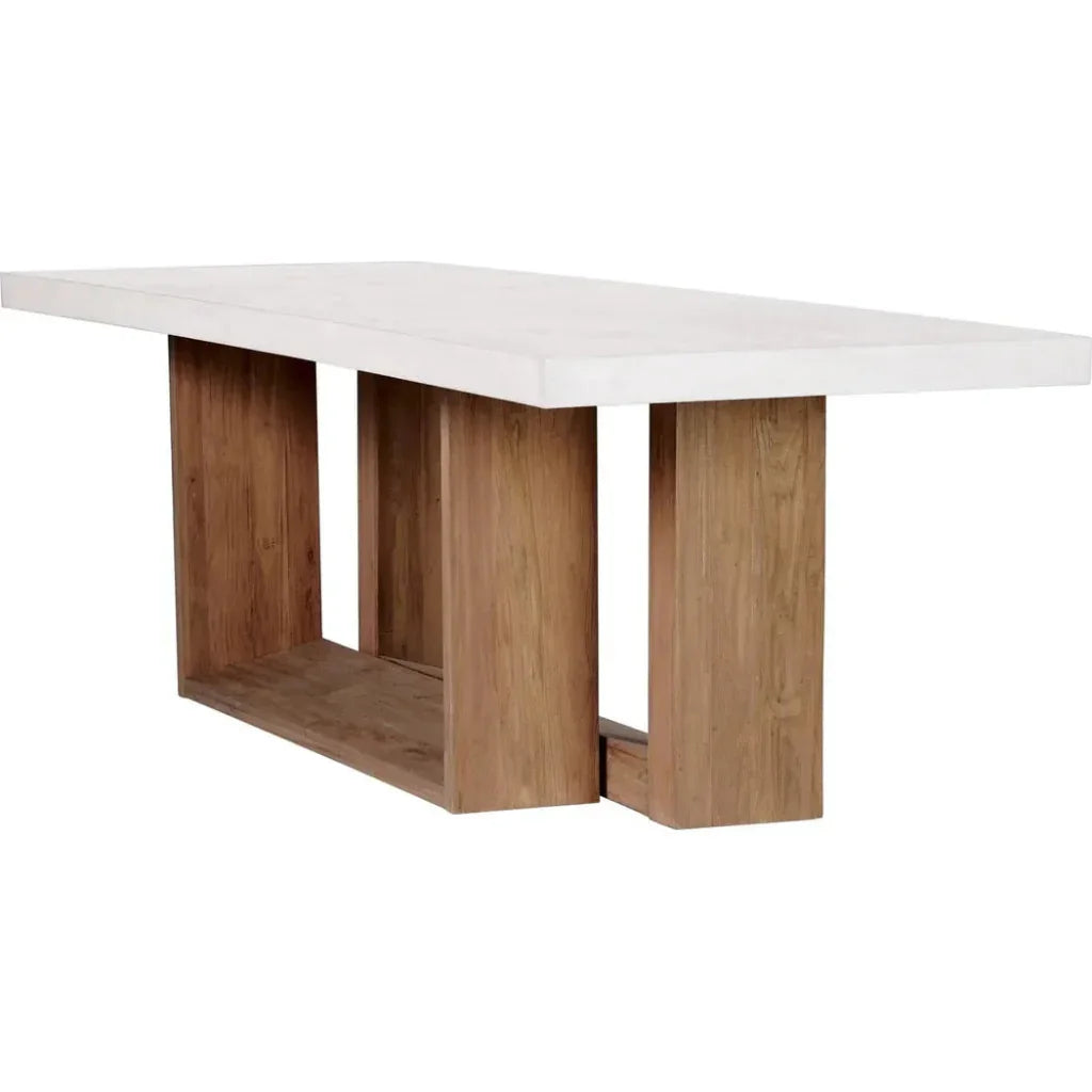Lucca Outdoor Concrete Counter Table - White Outdoor