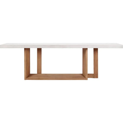 Lucca Outdoor Concrete Counter Table - White Outdoor