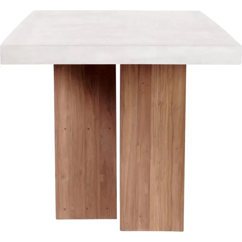 Lucca Outdoor Concrete Counter Table - White Outdoor
