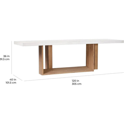 Lucca Outdoor Concrete Counter Table - White Outdoor