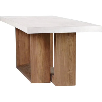 Lucca Outdoor Concrete Counter Table - White Outdoor