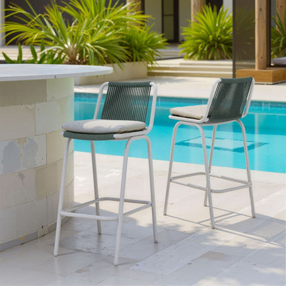 Luft Olefin Fabric Outdoor Barstool 2PC