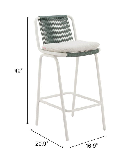Luft Olefin Fabric Outdoor Barstool 2PC