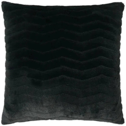 Lush Chevron Faux Fur Black Large Throw Pillow Insert