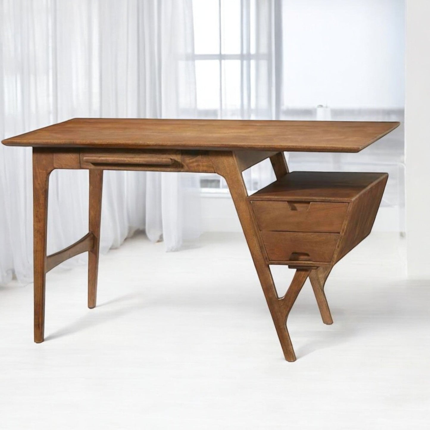 Lyira Three Drawers Wood Desk