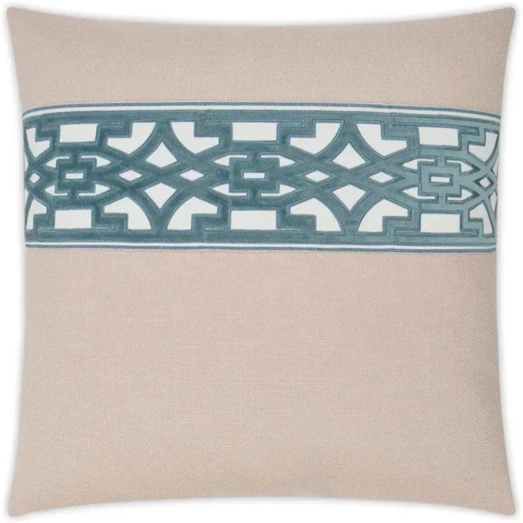 Lyon Blush Teal  Throw Pillow With Insert