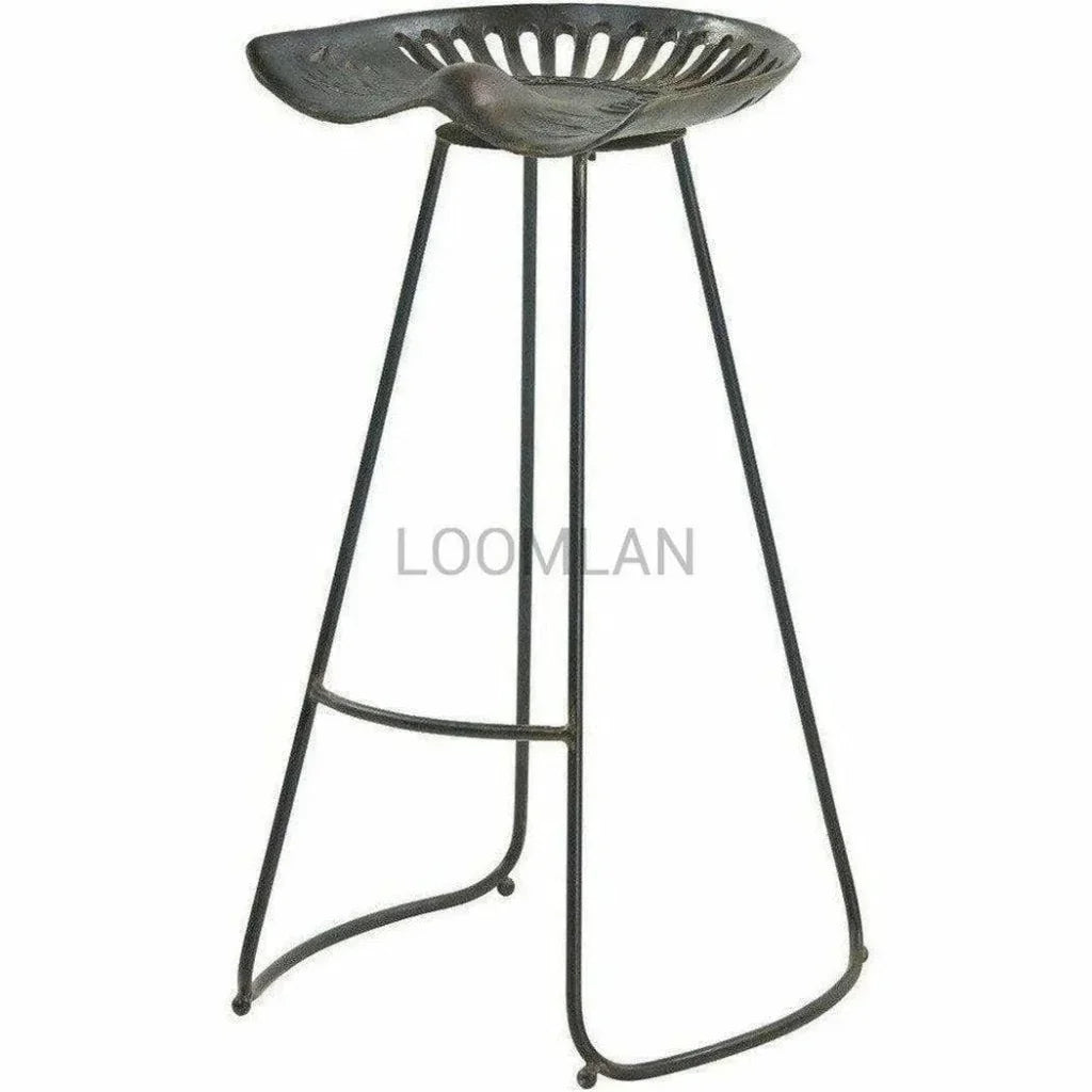 Lyri Antiqued Dining Tractor Bar Stool