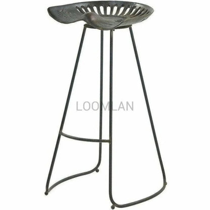 Lyri Antiqued Dining Tractor Bar Stool