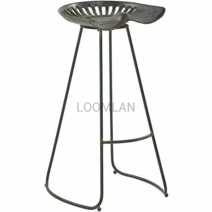 Lyri Antiqued Dining Tractor Bar Stool