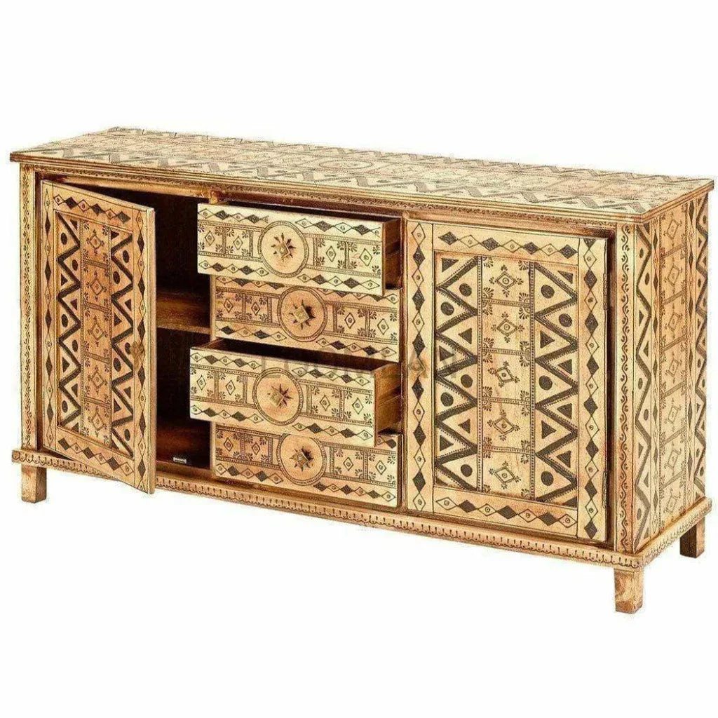 Lysindra Four Drawers Wood Sideboard