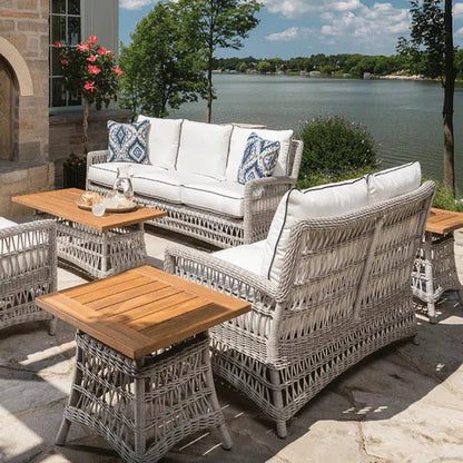 Mackinac Patio Lounge Set Sofa Chairs Loveseat & Tables