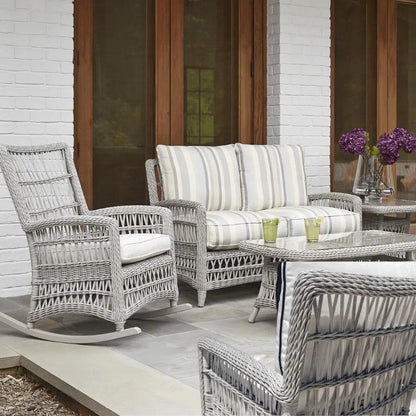 Mackinac Wicker Outdoor Porch Rocker High Back