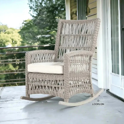Mackinac Wicker Outdoor Porch Rocker High Back