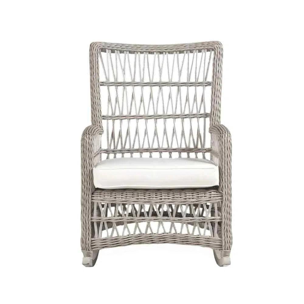 Mackinac Wicker Outdoor Porch Rocker High Back