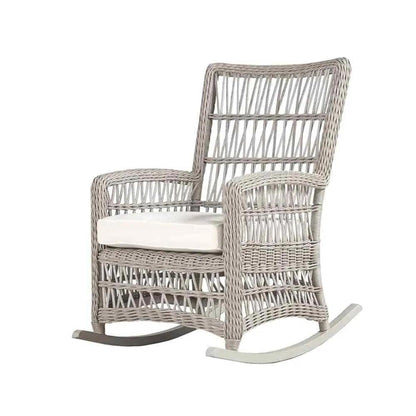 Mackinac Wicker Outdoor Porch Rocker High Back