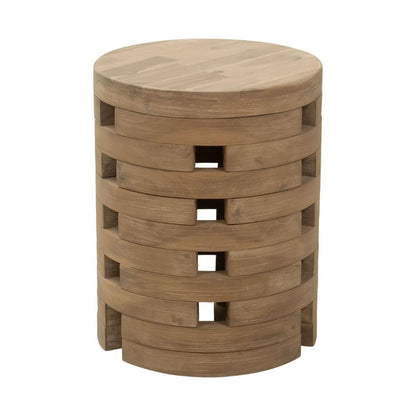 Mado Natural Wooden Round Side Table