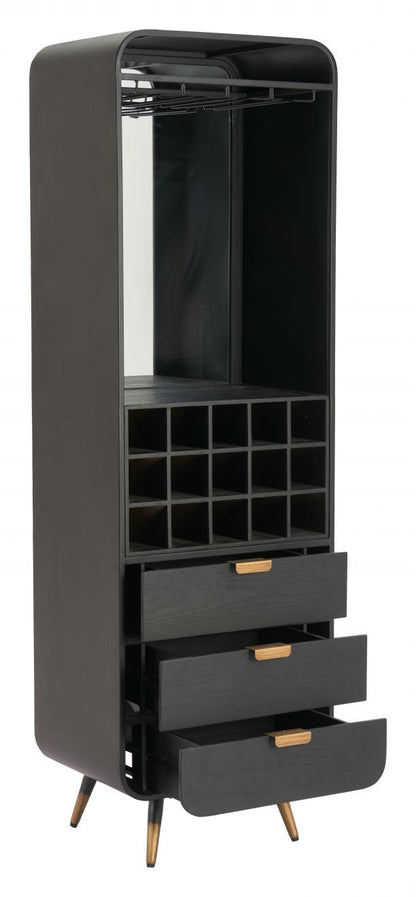 Magara Wooden Black Bar Cabinet