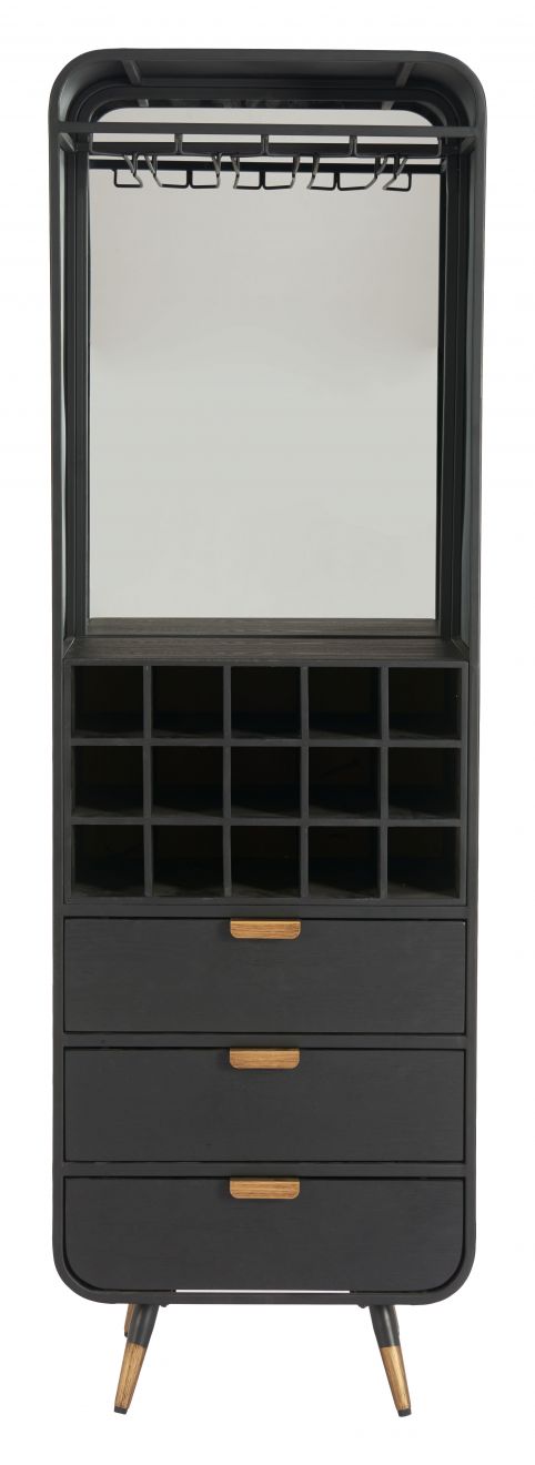 Magara Wooden Black Bar Cabinet