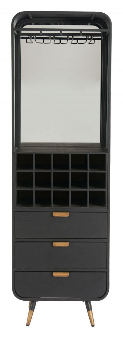 Magara Wooden Black Bar Cabinet