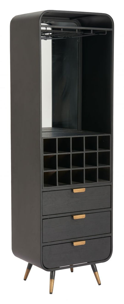 Magara Wooden Black Bar Cabinet