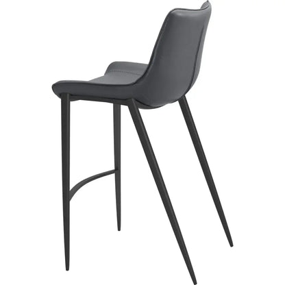 Magnus Bar Chair 2PC Dark Gray & Black