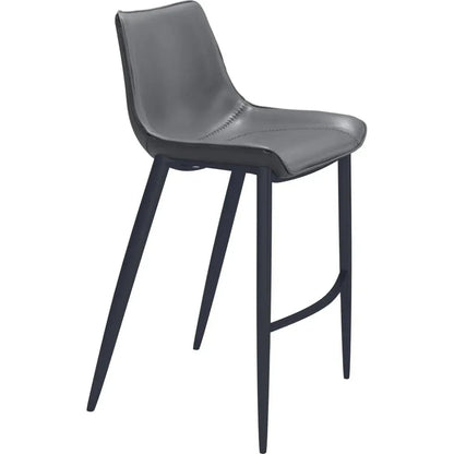 Magnus Bar Chair 2PC Dark Gray & Black