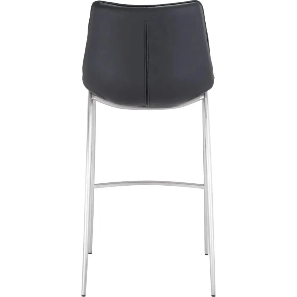Magnus Bar Chair (Set of 2) Black & Silver