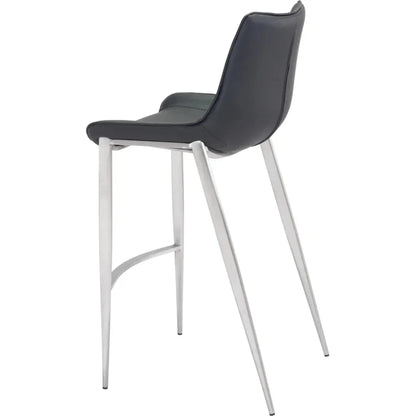 Magnus Bar Chair (Set of 2) Black & Silver