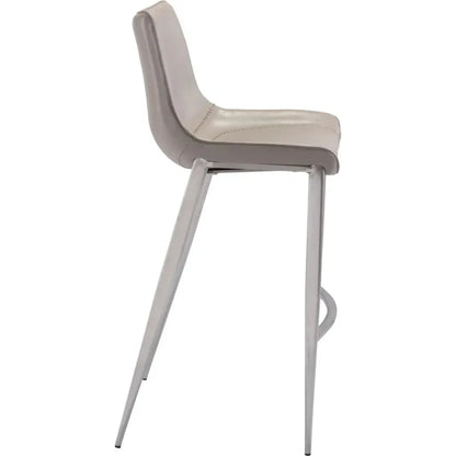 Magnus Bar Chair (Set of 2) Gray & Silver