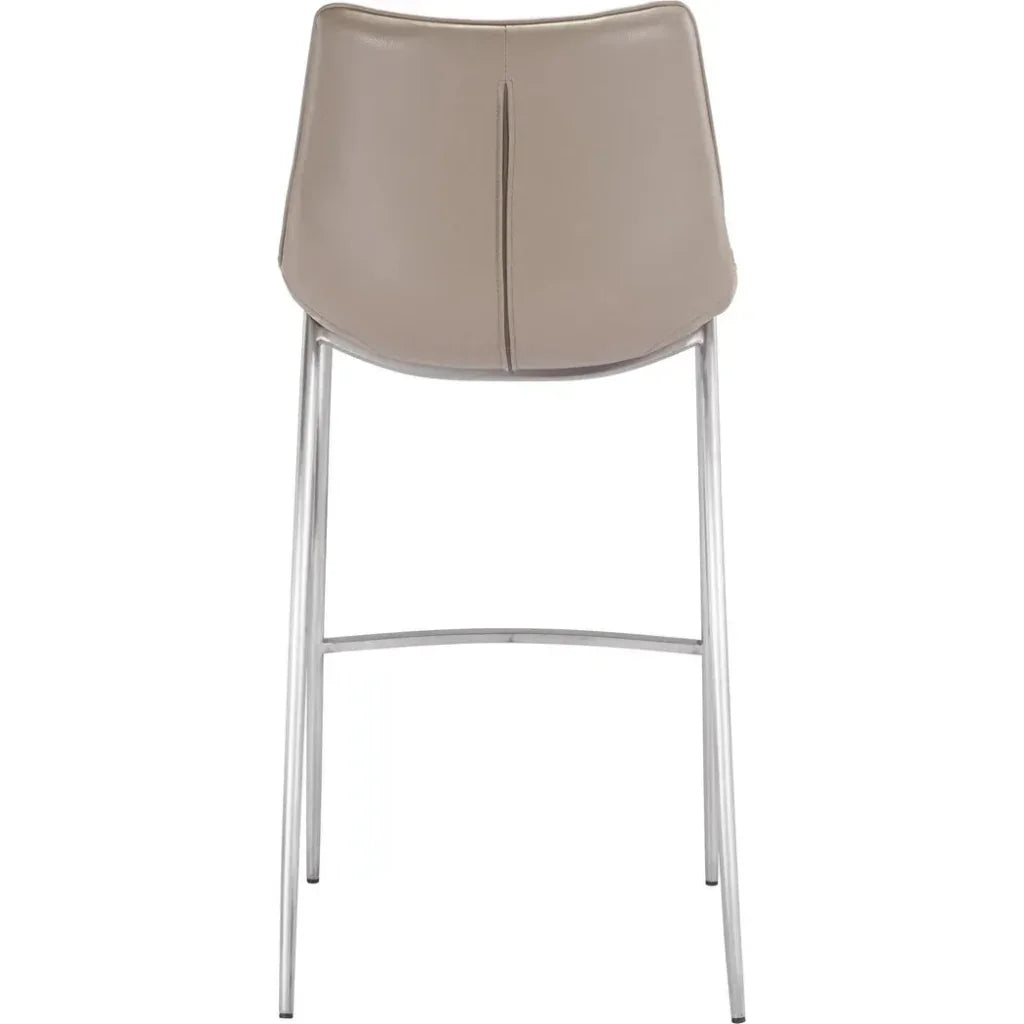 Magnus Bar Chair (Set of 2) Gray & Silver