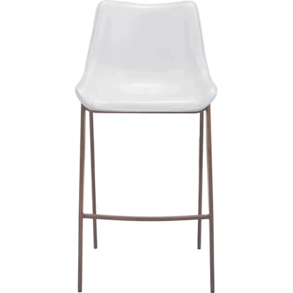 Magnus Bar Chair (Set of 2) White & Walnut