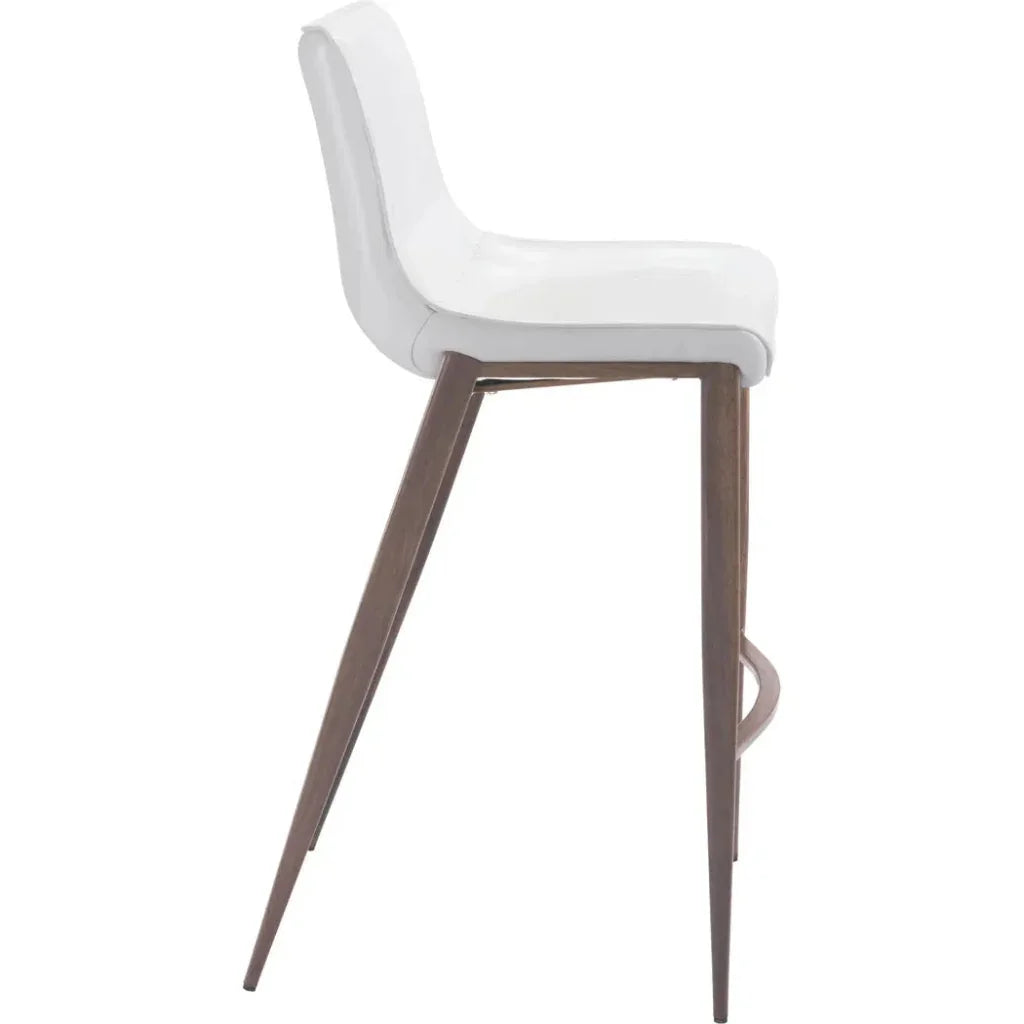 Magnus Bar Chair (Set of 2) White & Walnut