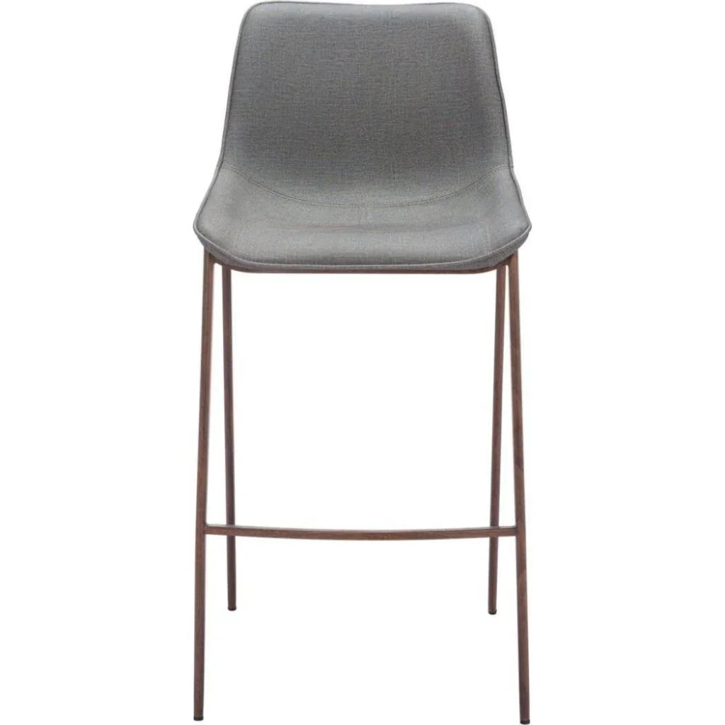 Magnus Barstool 2PC Slate Gray & Walnut