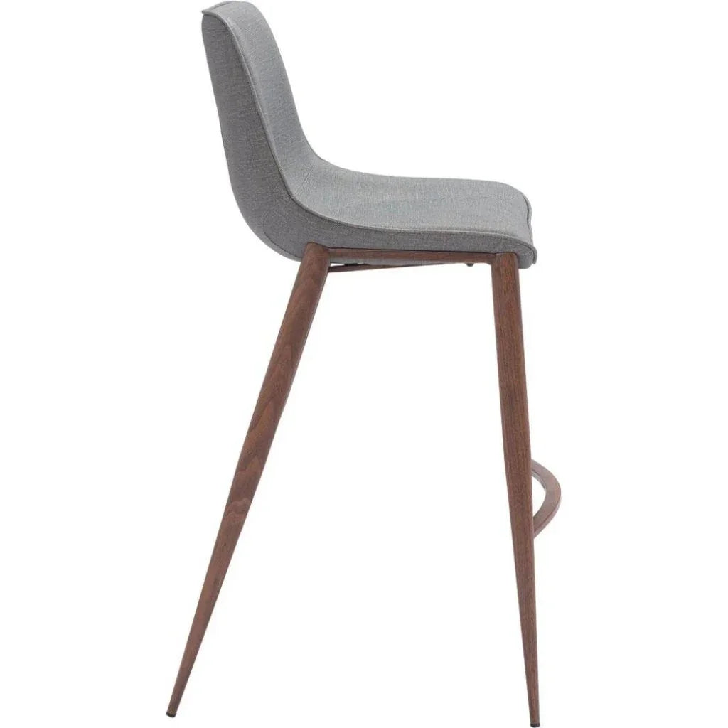 Magnus Barstool 2PC Slate Gray & Walnut