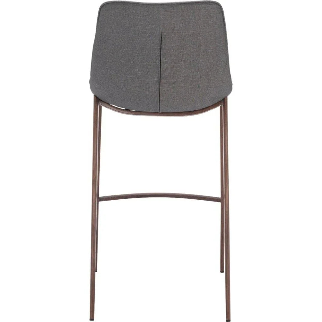 Magnus Barstool 2PC Slate Gray & Walnut