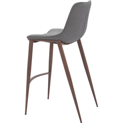 Magnus Barstool 2PC Slate Gray & Walnut