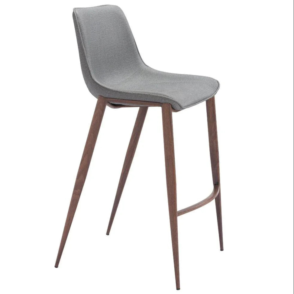 Magnus Barstool 2PC Slate Gray & Walnut