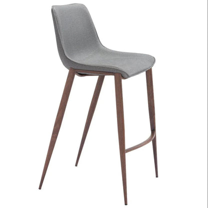 Magnus Barstool 2PC Slate Gray & Walnut