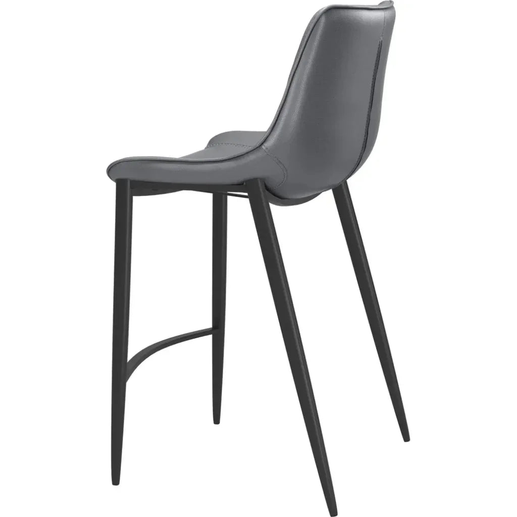Magnus Counter Stool 2PC Dark Gray & Black