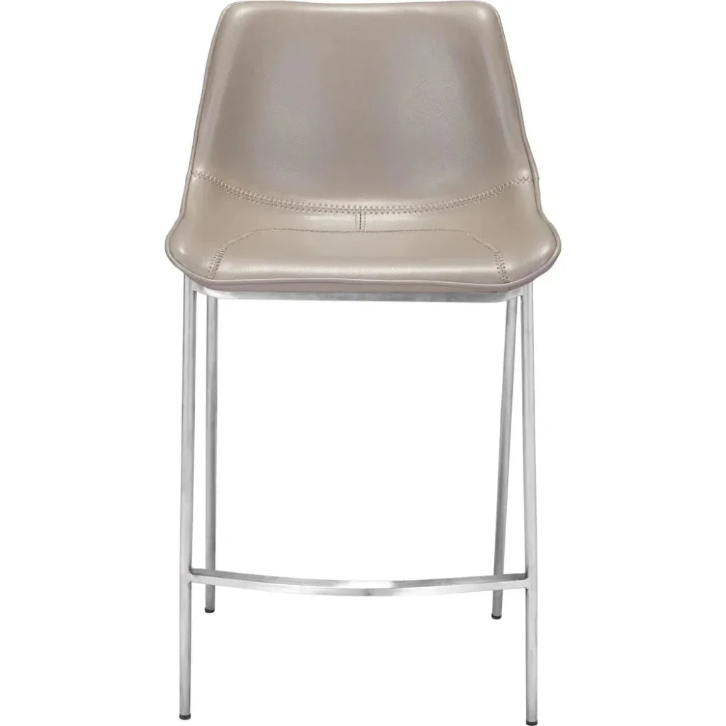 Magnus Counter Stool 2PC Gray & Silver