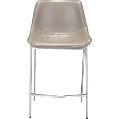 Magnus Counter Stool 2PC Gray & Silver