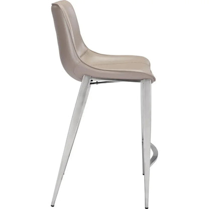 Magnus Counter Stool 2PC Gray & Silver