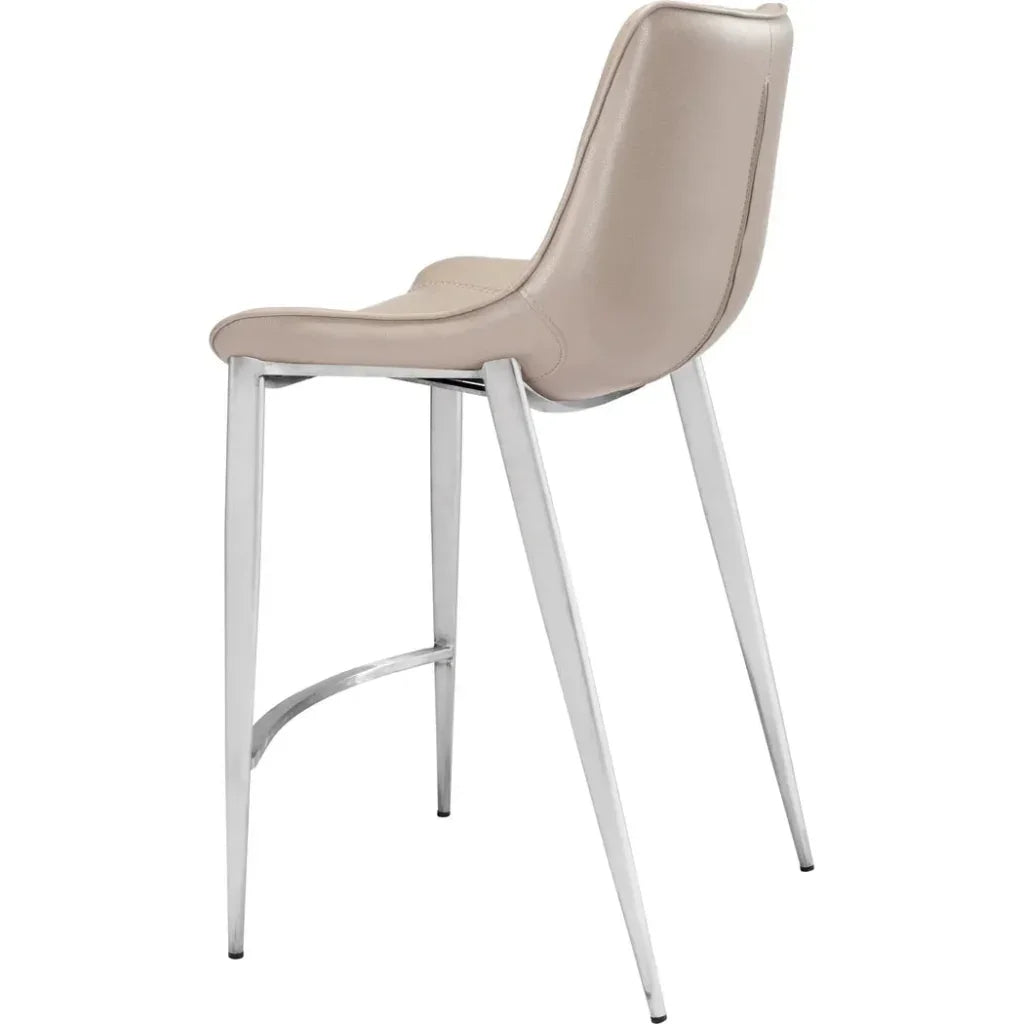 Magnus Counter Stool 2PC Gray & Silver