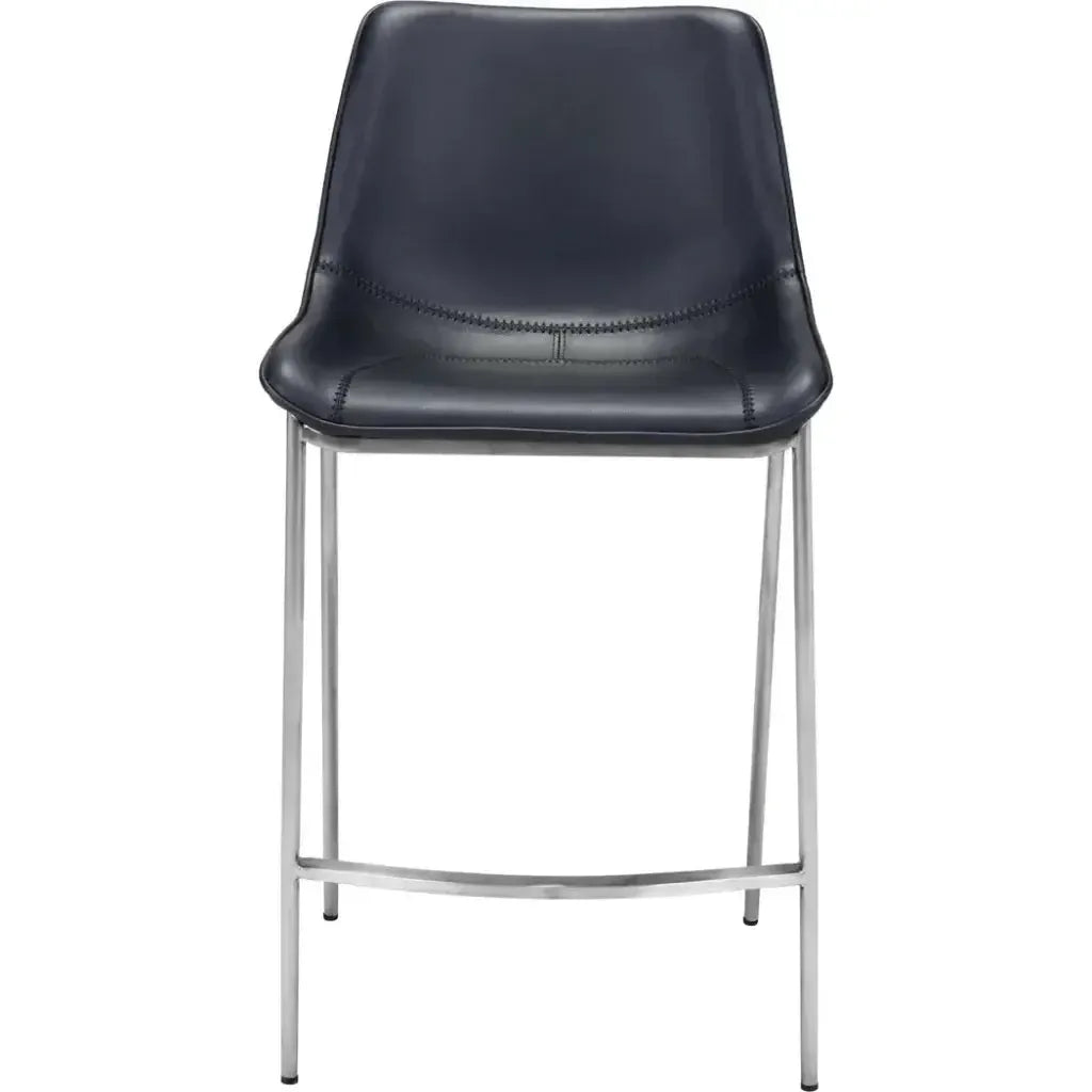 Magnus Counter Stool Set Black & Silver