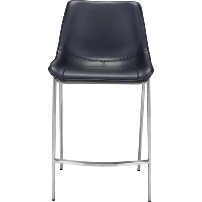 Magnus Counter Stool Set Black & Silver