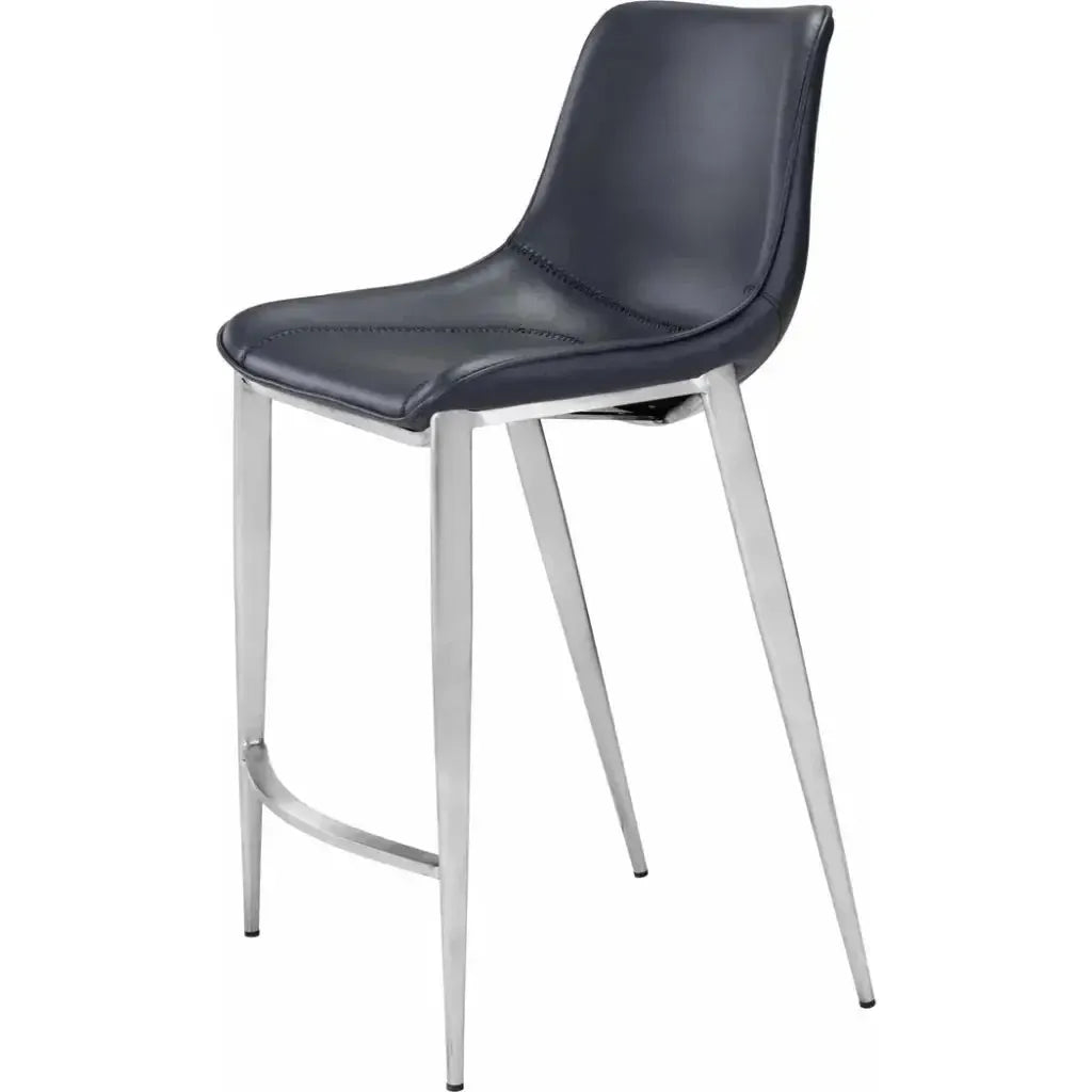 Magnus Counter Stool Set Black & Silver