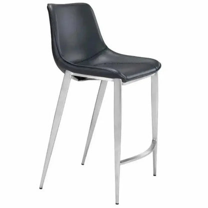 Magnus Counter Stool Set Black & Silver