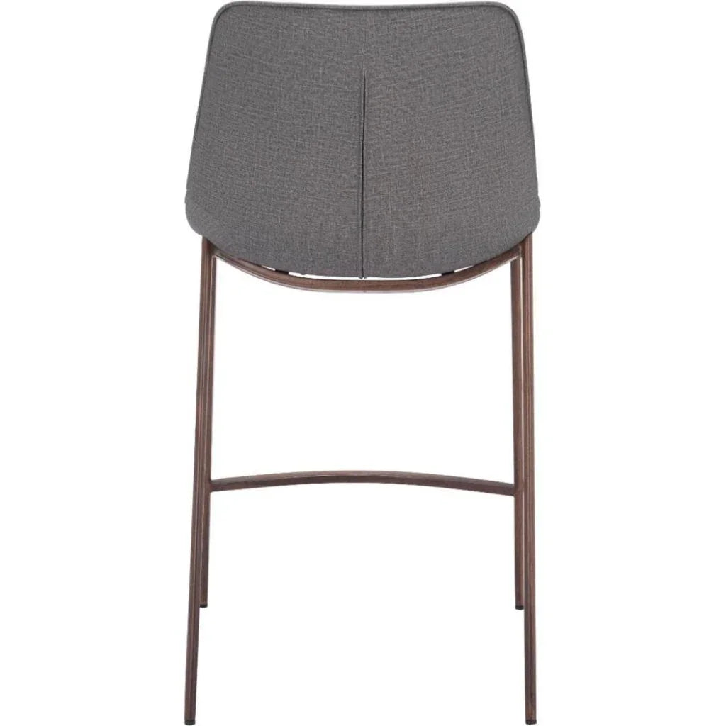 Magnus Slate Gray & Walnut Counter Stool 2PC