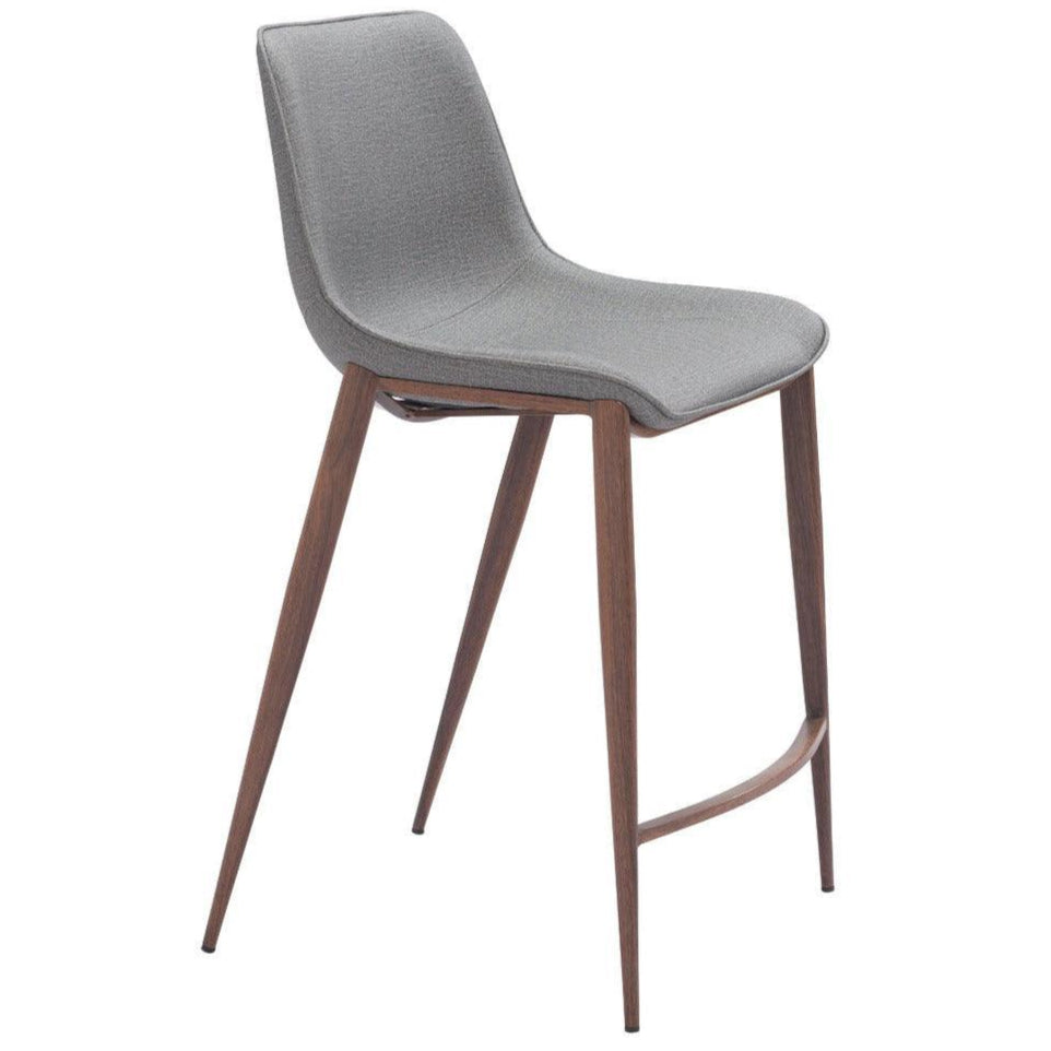 Magnus Slate Gray & Walnut Counter Stool 2PC